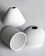 Aurea Deco Ribbed Ceramic Pendant Light With Bulb Included